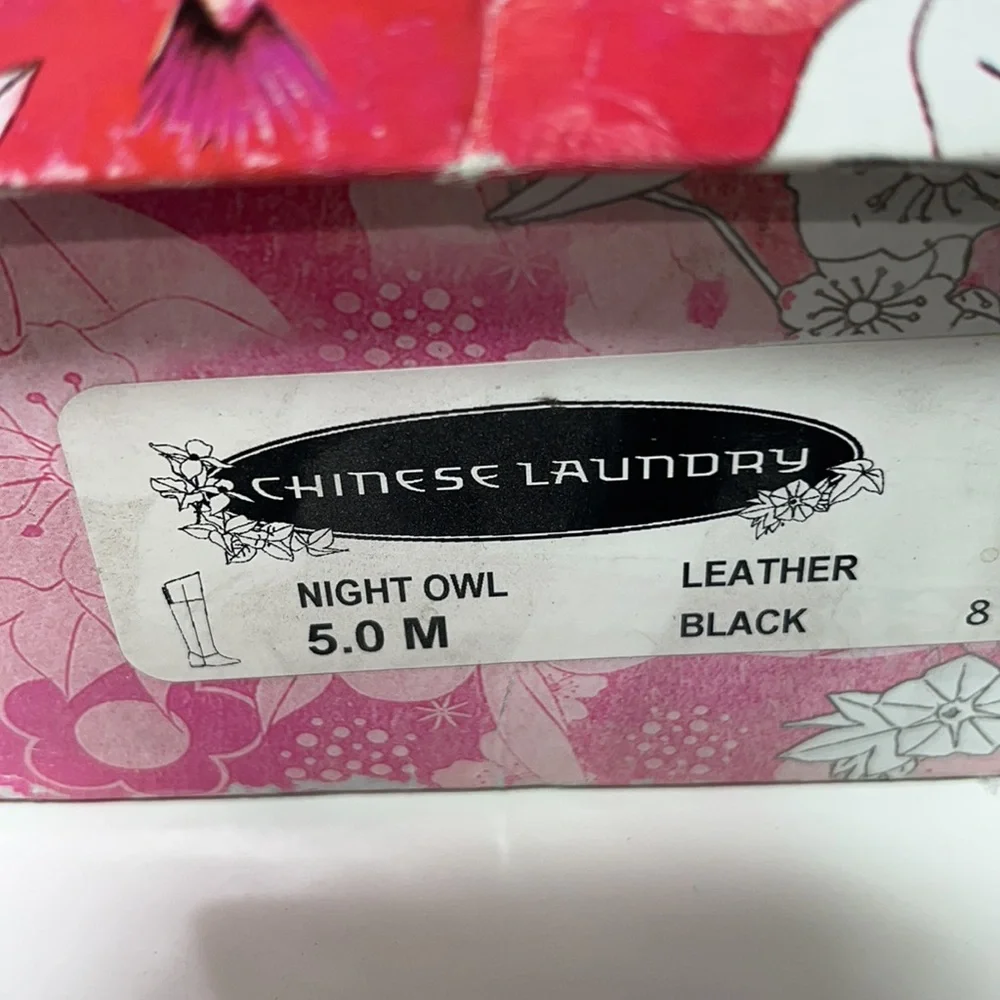NIB Chinese Laundry Night Owl Leather Knee High Boots BLACK